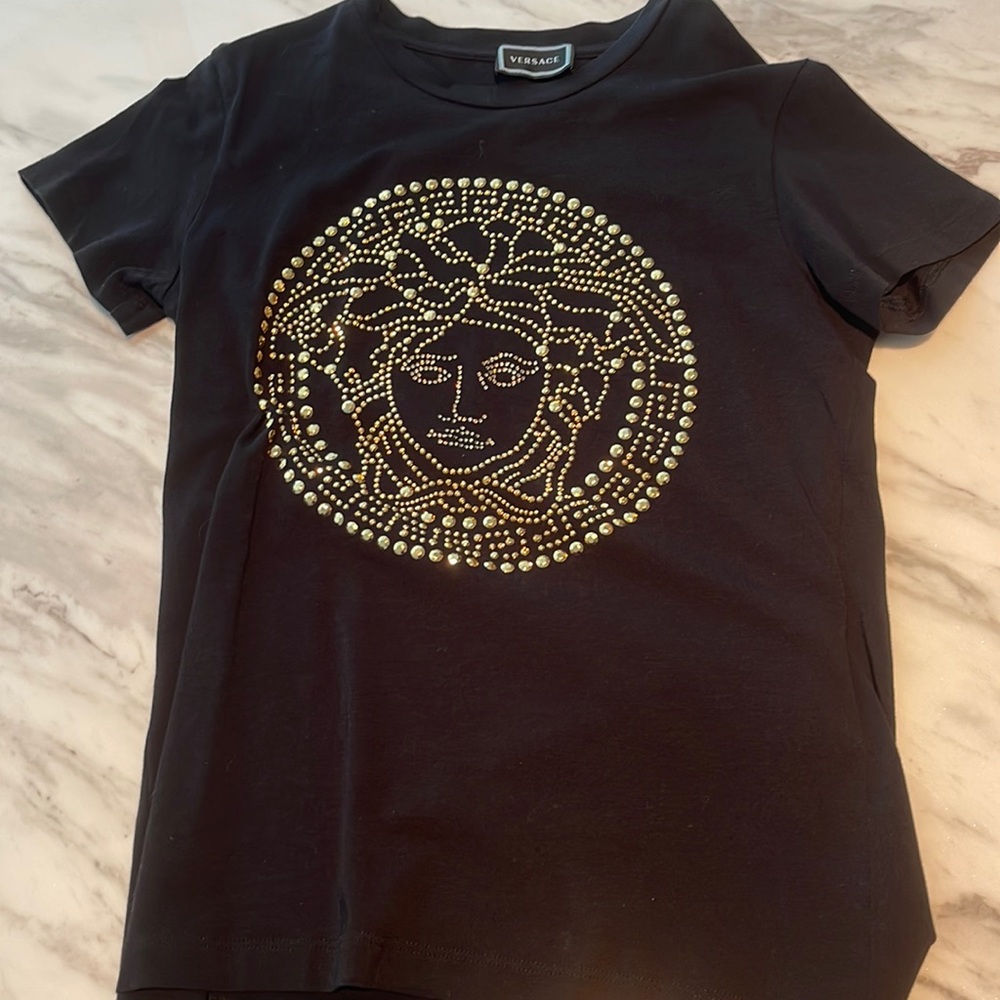 Versace Kids bedazzled Medusa T-Shirt